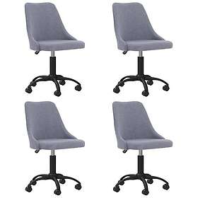 vidaXL Snurrbara matstolar 4 st ljusgrå tyg 3090170