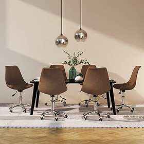 vidaXL Snurrbara matstolar 6 st taupe tyg 3085398