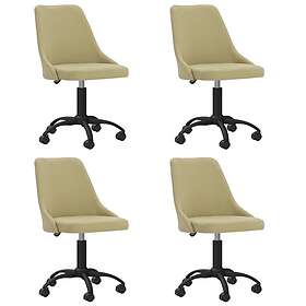 vidaXL Snurrbara matstolar 4 st grön tyg 3090177