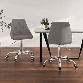 vidaXL Snurrbara matstolar 2 st mörkgrå tyg 3084754