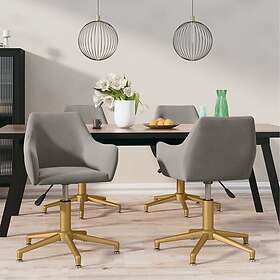 vidaXL Snurrbara matstolar 4 st ljusgrå sammet 3092611