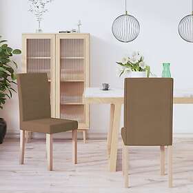 vidaXL Matstolar 2 st brun tyg 336823