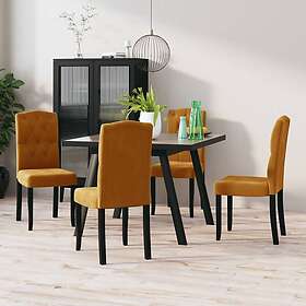 vidaXL Matstolar 4 st brun sammet 336928