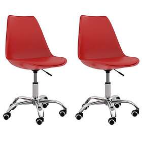 vidaXL Matstolar 2 st röd konstläder 338304