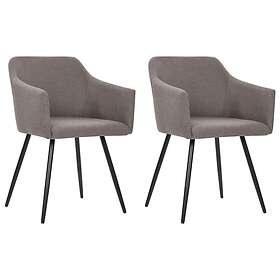 vidaXL Matstolar 2 st taupe tyg 323102