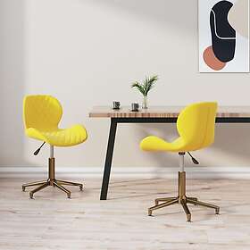 vidaXL Matstolar snurrbara 2 st senapsgul sammet 335058