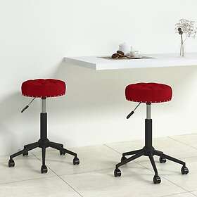 vidaXL Matstolar snurrbara 2 st vinröd sammet 333065