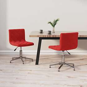 vidaXL Matstolar snurrbara 2 st vinröd sammet 333803