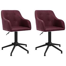 vidaXL Matstolar snurrbara 2 st lila tyg 330413