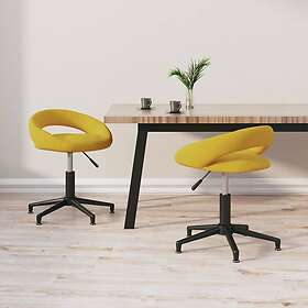 vidaXL Matstolar snurrbara 2 st senapsgul sammet 333350