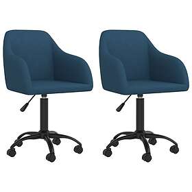 vidaXL Snurrbara matstolar 2 st blå sammet 330667
