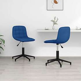 vidaXL Snurrbara matstolar 2 st blå sammet 334079
