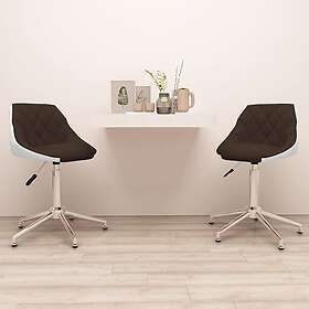 vidaXL Snurrbara matstolar 2 st brun och vit konstläder 335412