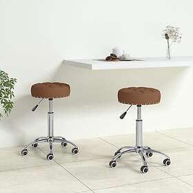 vidaXL Snurrbara matstolar 2 st brun tyg 333016