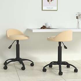 vidaXL Snurrbara matstolar 2 st gräddvit sammet 333642