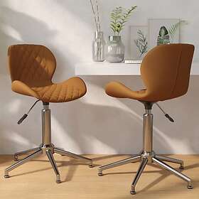 vidaXL Snurrbara matstolar 2 st brun sammet 334971