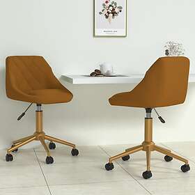 vidaXL Snurrbara matstolar 2 st brun sammet 335515