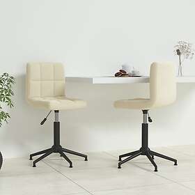 vidaXL Snurrbara matstolar 2 st gräddvit sammet 334428
