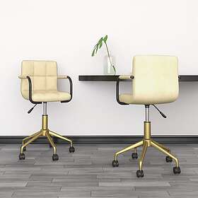 vidaXL Snurrbara matstolar 2 st gräddvit sammet 334844