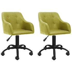 vidaXL Snurrbara matstolar 2 st grön tyg 330385