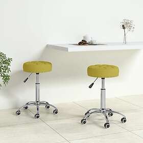 vidaXL Snurrbara matstolar 2 st grön tyg 333018