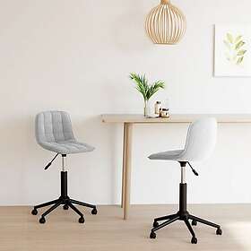 vidaXL Snurrbara matstolar 2 st ljusgrå sammet 334117