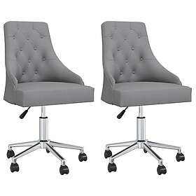 vidaXL Snurrbara matstolar 2 st ljusgrå tyg 3092997