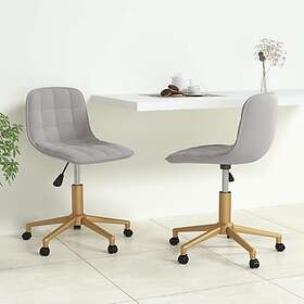 vidaXL Snurrbara matstolar 2 st ljusgrå sammet 334139