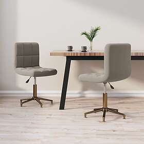 vidaXL Snurrbara matstolar 2 st ljusgrå sammet 334535