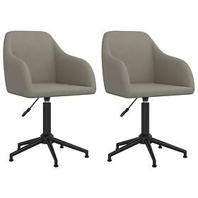 vidaXL Snurrbara matstolar 2 st ljusgrå sammet 330690