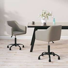 vidaXL Snurrbara matstolar 2 st ljusgrå sammet 331221