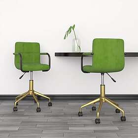 vidaXL Snurrbara matstolar 2 st ljusgrön sammet 334847