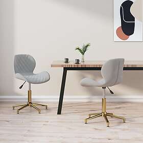 vidaXL Snurrbara matstolar 2 st ljusgrå sammet 335051