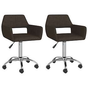 vidaXL Snurrbara matstolar 2 st mörkbrun tyg 330323