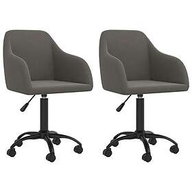vidaXL Snurrbara matstolar 2 st mörkgrå sammet 330669