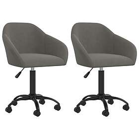 vidaXL Snurrbara matstolar 2 st mörkgrå sammet 330557