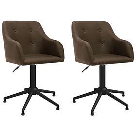 vidaXL Snurrbara matstolar 2 st mörkbrun tyg 330407