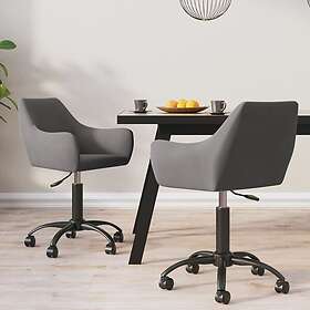 vidaXL Snurrbara matstolar 2 st mörkgrå sammet 330986