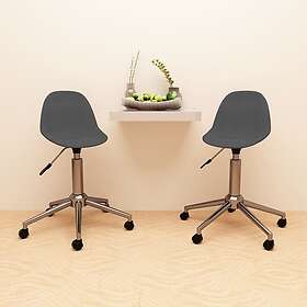 vidaXL Snurrbara matstolar 2 st mörkgrå tyg 333466