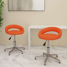 vidaXL Snurrbara matstolar 2 st orange konstläder 333326