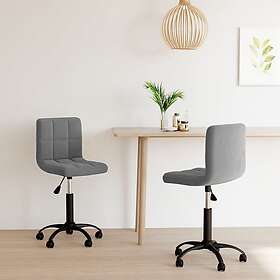 vidaXL Snurrbara matstolar 2 st mörkgrå sammet 334368