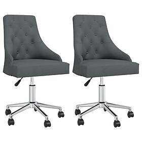 vidaXL Snurrbara matstolar 2 st mörkgrå tyg 3092998