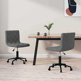 vidaXL Snurrbara matstolar 2 st mörkgrå sammet 333864