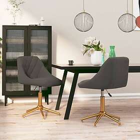 vidaXL Snurrbara matstolar 2 st mörkgrå sammet 335540