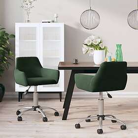 vidaXL Snurrbara matstolar 2 st mörkgrön sammet 331076