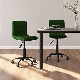 vidaXL Snurrbara matstolar 2 st mörkgrön sammet 333778