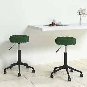 vidaXL Snurrbara matstolar 2 st mörkgrön sammet 333062