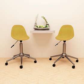 vidaXL Snurrbara matstolar 2 st senapsgul tyg 333472