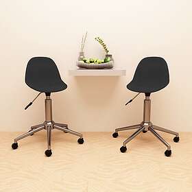 vidaXL Snurrbara matstolar 2 st svart tyg 333471