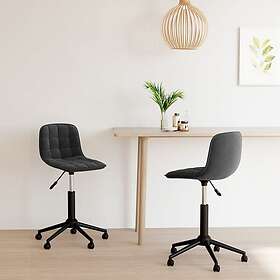 vidaXL Snurrbara matstolar 2 st svart sammet 334114